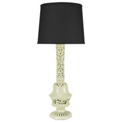 Reticulated Blanc De Chine Regency Table Lamp