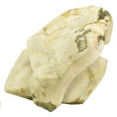 White Veined Marble Carved Abstract Sculpture