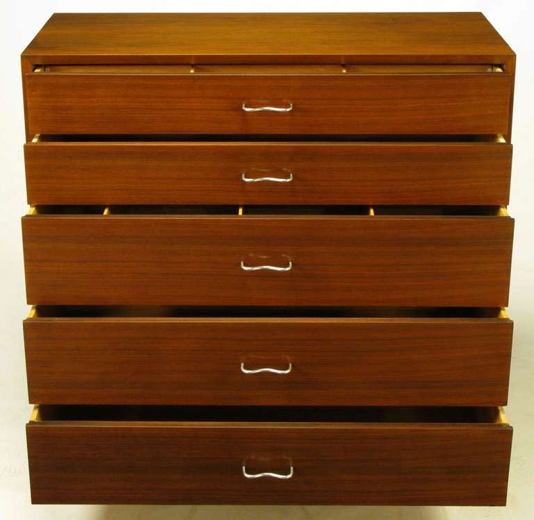 Mid-20th Century George Nelson Mahogany Five-Drawer Tall Chest