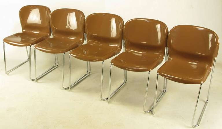 Set of four West German manufactured by Drabert. Gerd Lange designed stackable 