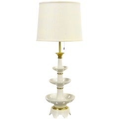 Lightolier Three-Tier Pierced Porcelain Table Lamp