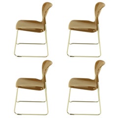 Four Gerd Lange West German Chrome SM 400 Swing Chairs