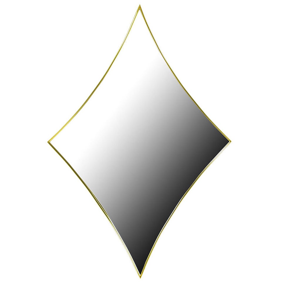 Brass Rhombic Arc Framed Mirror