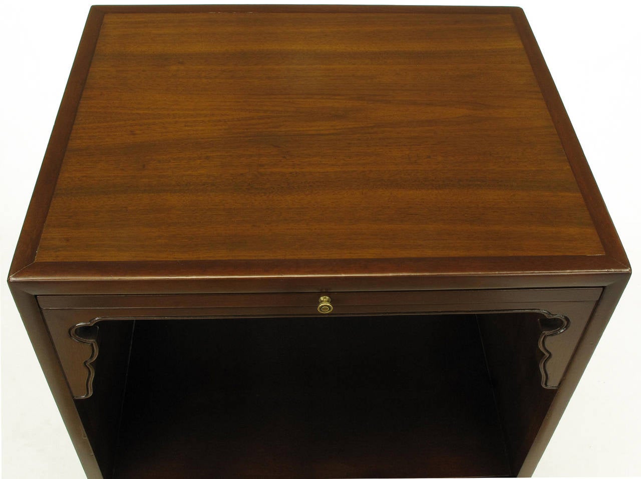 Bert England Orientation Group for Widdicomb Mahogany Open-Base Nightstands In Excellent Condition In Chicago, IL