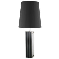 Laurel Lamp Chrome and Ebonized Oak Table Lamp