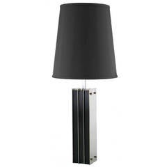 Laurel Lamp Chrome and Ebonized Oak Table Lamp 10
