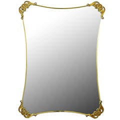 Brass Regency Mirror with Foliate Corner Brackets 3
