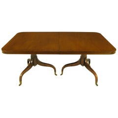 Kittinger Mahogany Dining Table with Unusual Double Pedestal Base