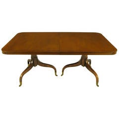 Kittinger Mahogany Dining Table with Unusual Double Pedestal Base 4