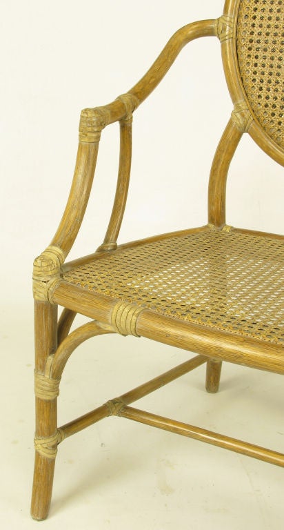 Set Six McGuire Rattan & Cane Louis XVI Inspired Dining Chairs. 2