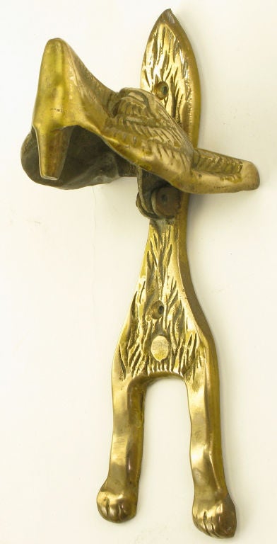 American Solid Cast Brass Fox Door Knocker