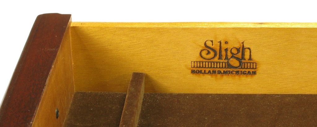 Sligh Mahogany & Tooled Leather Cabriole Leg Desk 3