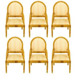 Six 1970s Bielecky Brothers Cane Wrapped Arm Chairs