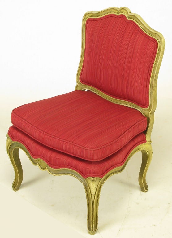 Mid-20th Century Carved & Lacquered Wood Queen Anne Style Child's Chair For Sale
