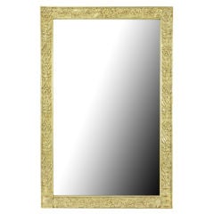 Art Deco Carved & Silver Leafed Wood Mirror