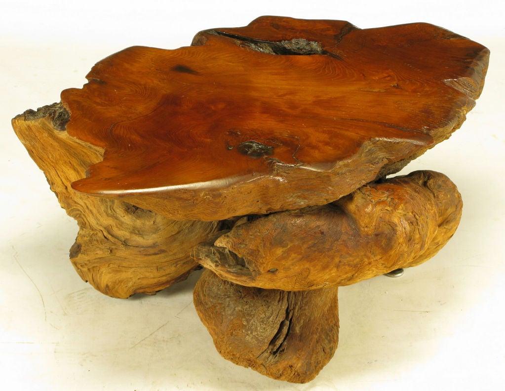 Burled Redwood End Table 1