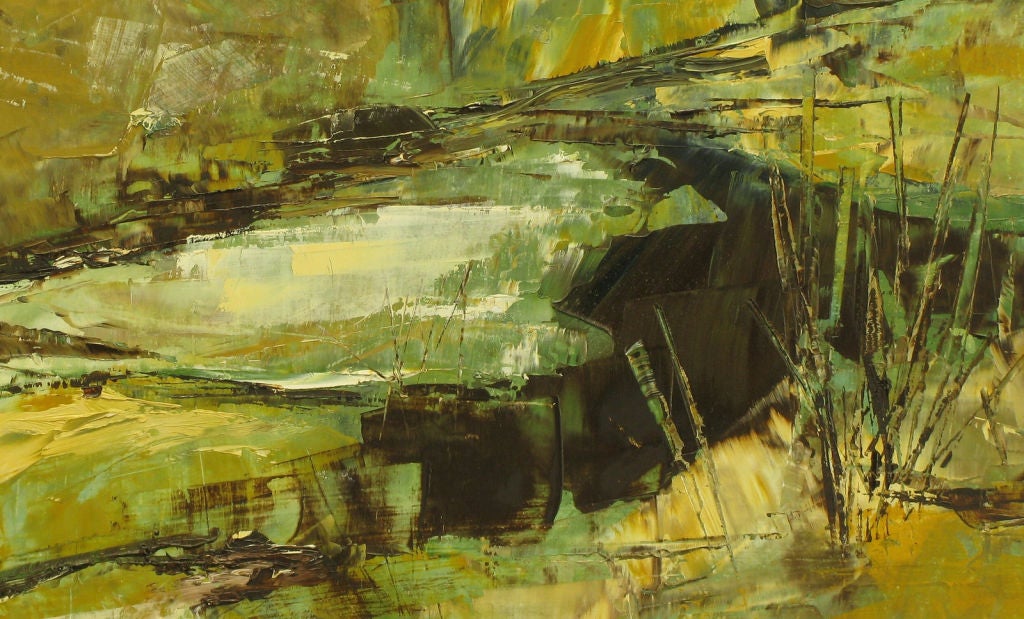 Metà XX secolo Paesaggio impressionista dipinto ad olio da Tootelian in vendita