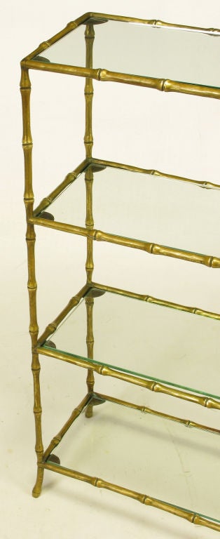Solid Brass Bamboo Form Low Etagere 1