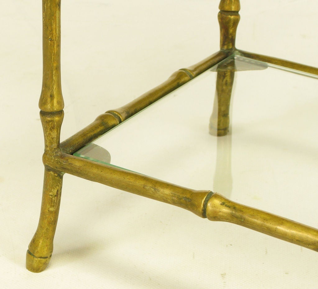 Solid Brass Bamboo Form Low Etagere 4