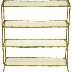 Solid Brass Bamboo Form Low Etagere