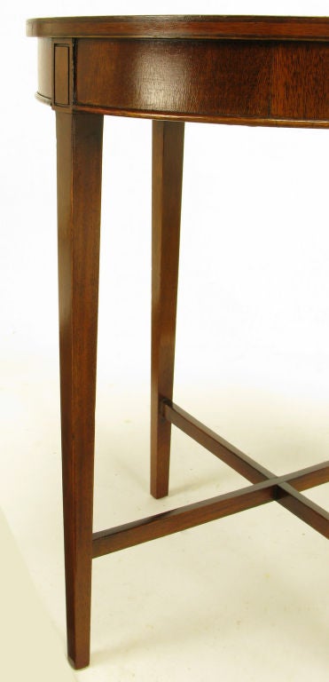 Pair Zangerle & Peterson Mahogany & Leather End Tables 2