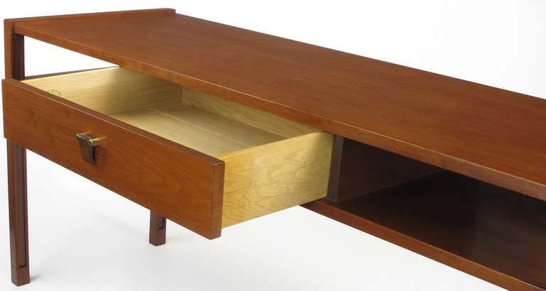 Edward Wormley Walnut & Rosewood Single Drawer Console Table 2