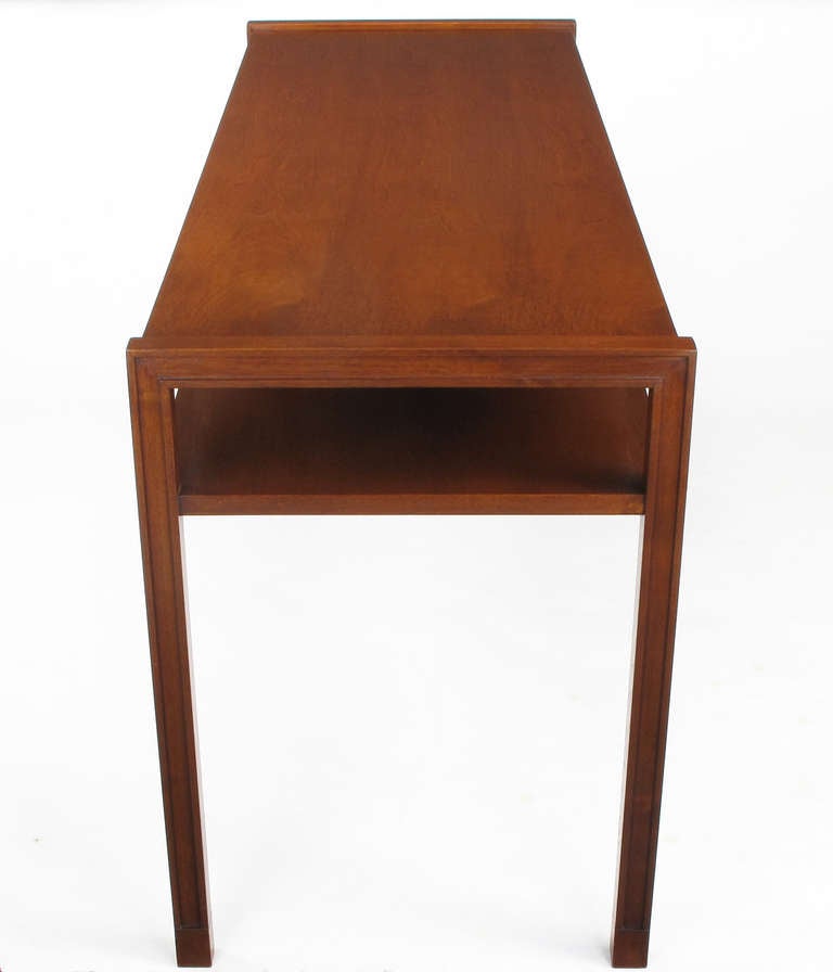 Edward Wormley Walnut & Rosewood Single Drawer Console Table In Excellent Condition In Chicago, IL