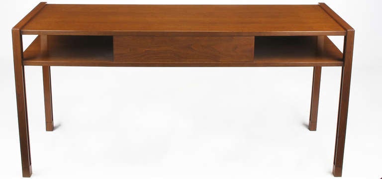 Mid-20th Century Edward Wormley Walnut & Rosewood Single Drawer Console Table