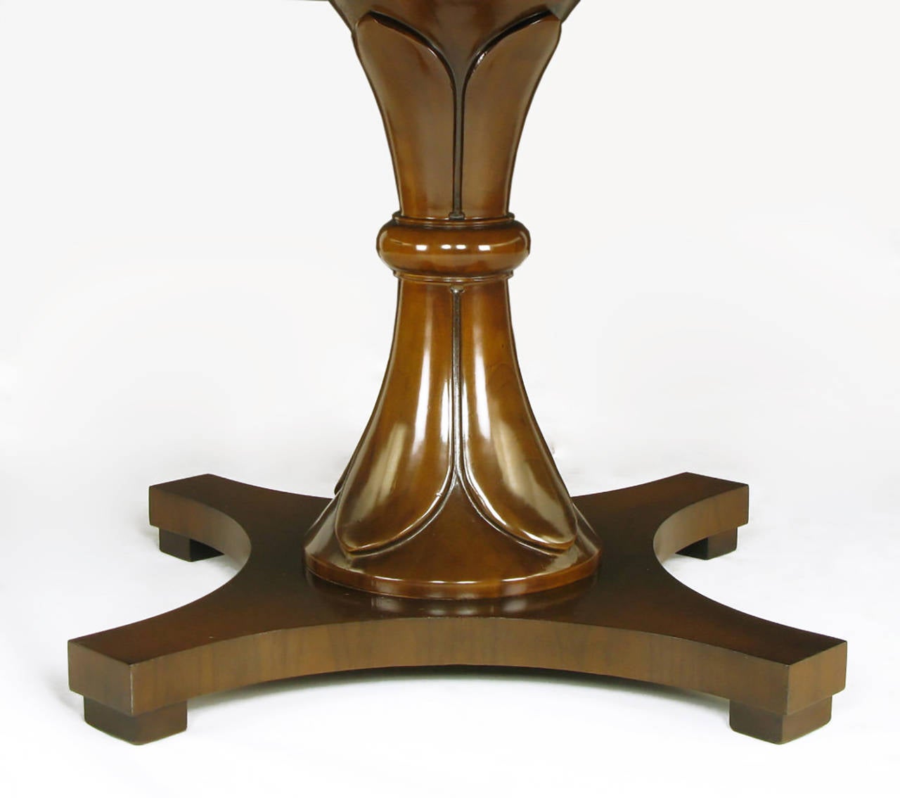 American Lorin Jackson for Drexel Reverse Quatrefoil Base Pedestal Table For Sale
