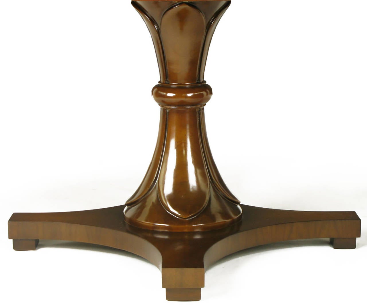 Lorin Jackson for Drexel Reverse Quatrefoil Base Pedestal Table In Excellent Condition For Sale In Chicago, IL