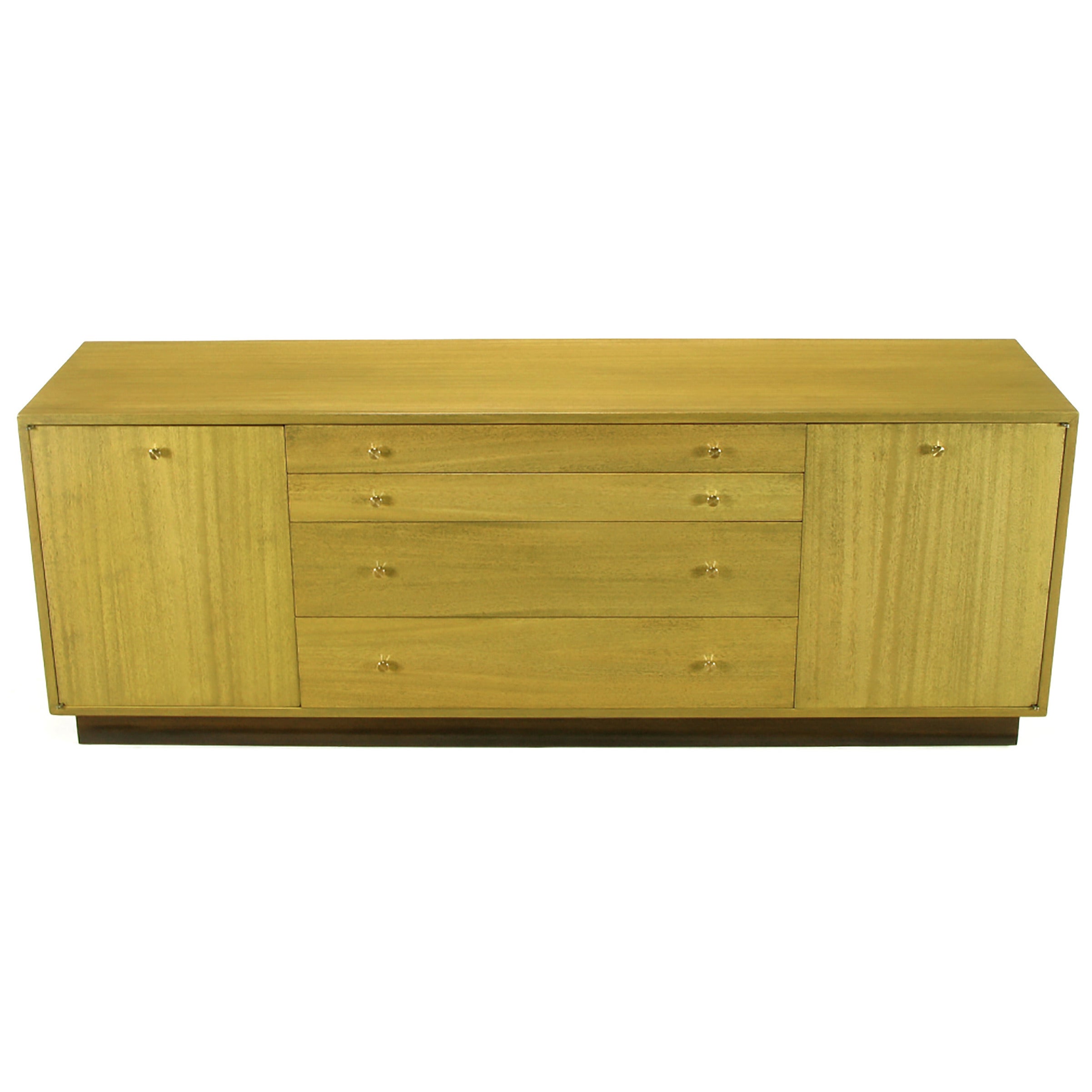 Harvey Probber Bleached Ribbon Mahogany Long Cabinet For Sale