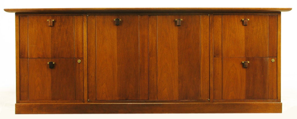 American Edward Wormley Mahogany & Rosewood Raised Edge Credenza
