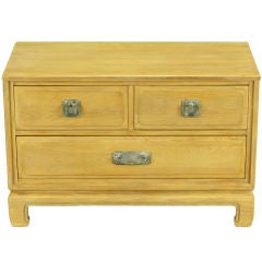 Asian Inspired Bleached & Cerused Petite Walnut Commode 8