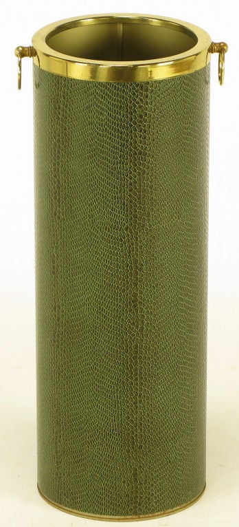 Brass & Snake Skin Umbrella Stand