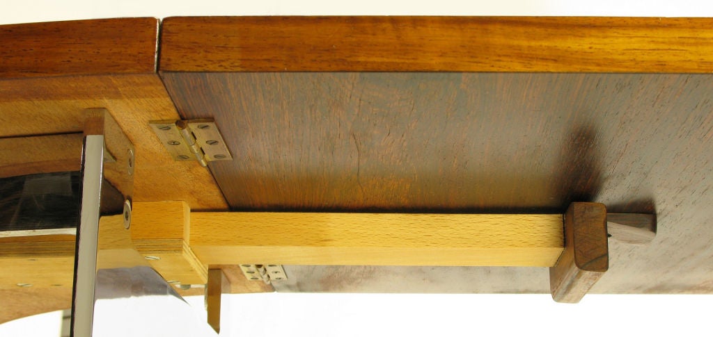 Hans Brattrud Rosewood & Chrome U-Shape Writing Table 6
