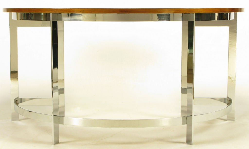 Hans Brattrud Rosewood & Chrome U-Shape Writing Table 3