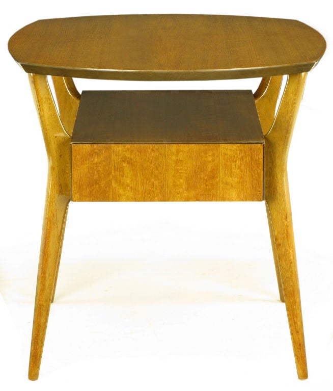 M. Singer & Sons Italian Walnut Side Table Gio Ponti Attr.