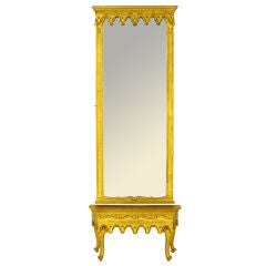 Vintage LaBarge Italian Gilt Wood Pier Mirror & Concealed Jardiniere