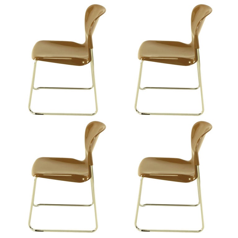 Four Gerd Lange West German Chrome SM 400 Swing Chairs