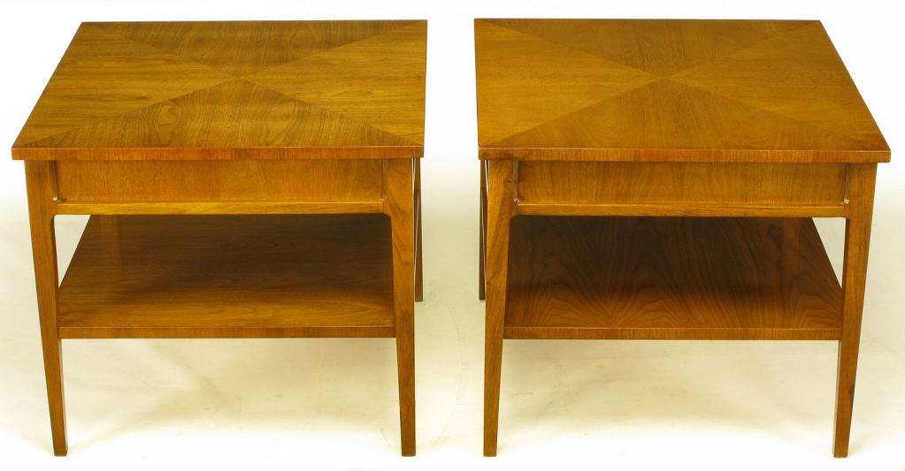 Pair Michael Taylor New World Mahogany End Tables