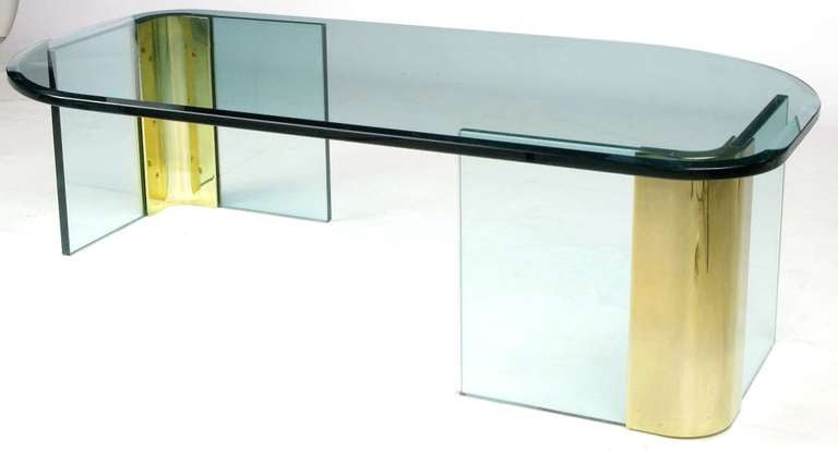 asymmetrical glass coffee table