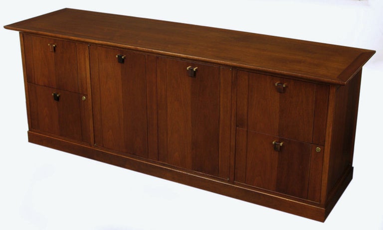 Edward Wormley Mahogany and Rosewood Raised Edge Credenza For Sale