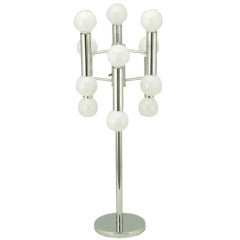 Modern Chrome 12 Light Table Lamp In The Manner Of Robert Sonneman 9
