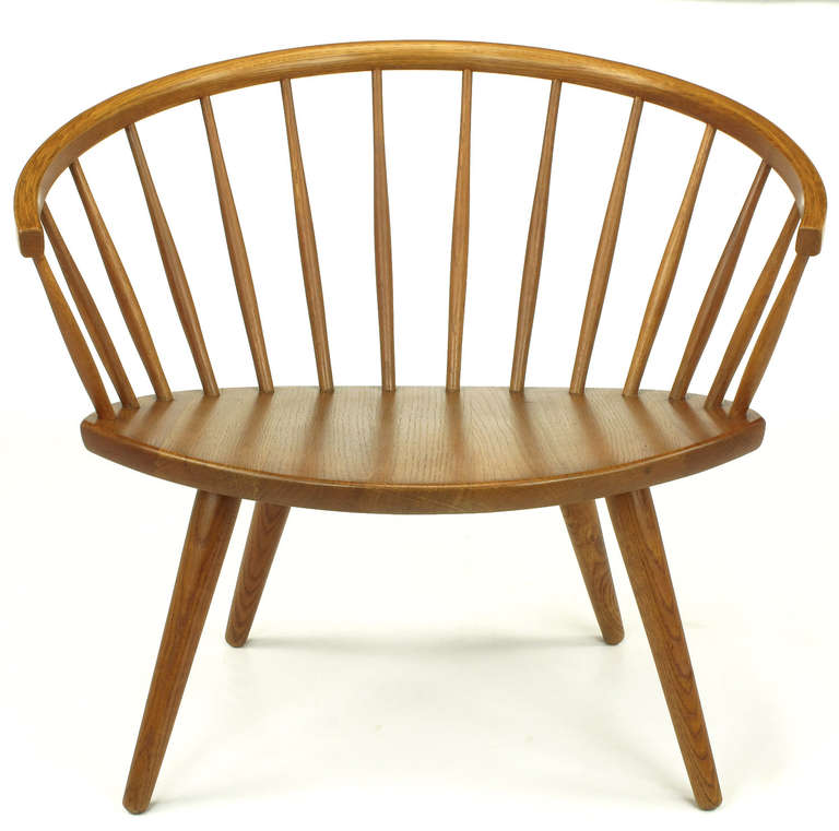 Mid-20th Century Swedish Elliptical Spindle Back Chair in the Style of Nanna Ditzel