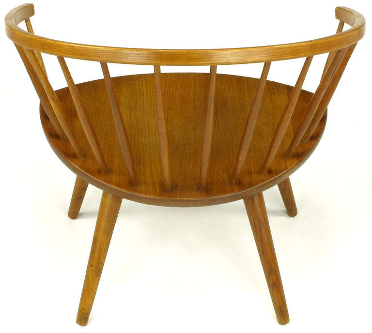 Swedish Elliptical Spindle Back Chair in the Style of Nanna Ditzel 1