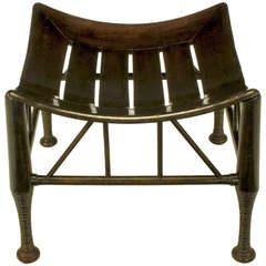 Dark Oak Egyptian Revival Thebes Stool, circa 1900, Liberty & Co. Attributed
