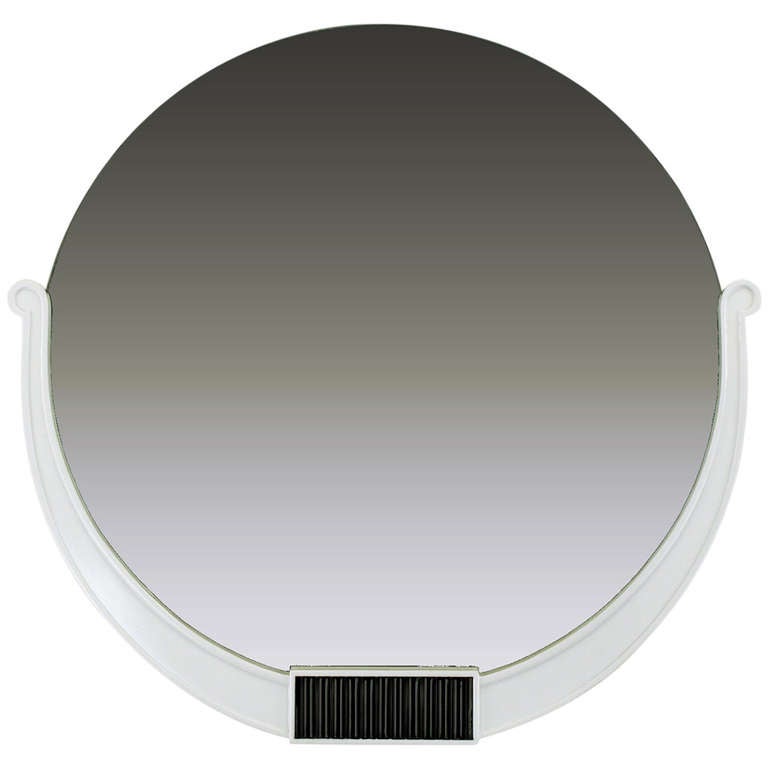 Kittinger Round, 1940s Black and White Art Deco Wall Mirror at 1stdibs