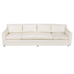 Baker White Herringbone Upholstery Sofa