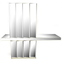 Ello Mirrored Tall Cabinet with Cantilevered Shelf