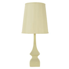 White Glazed Sculptural Ceramic Table Lamp.